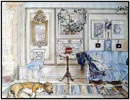 Kopie des Bildes 'Ein gemütliches Eckchen' von Carl Larsson. Aquarell und Tusche von Michael Ehret, 2010